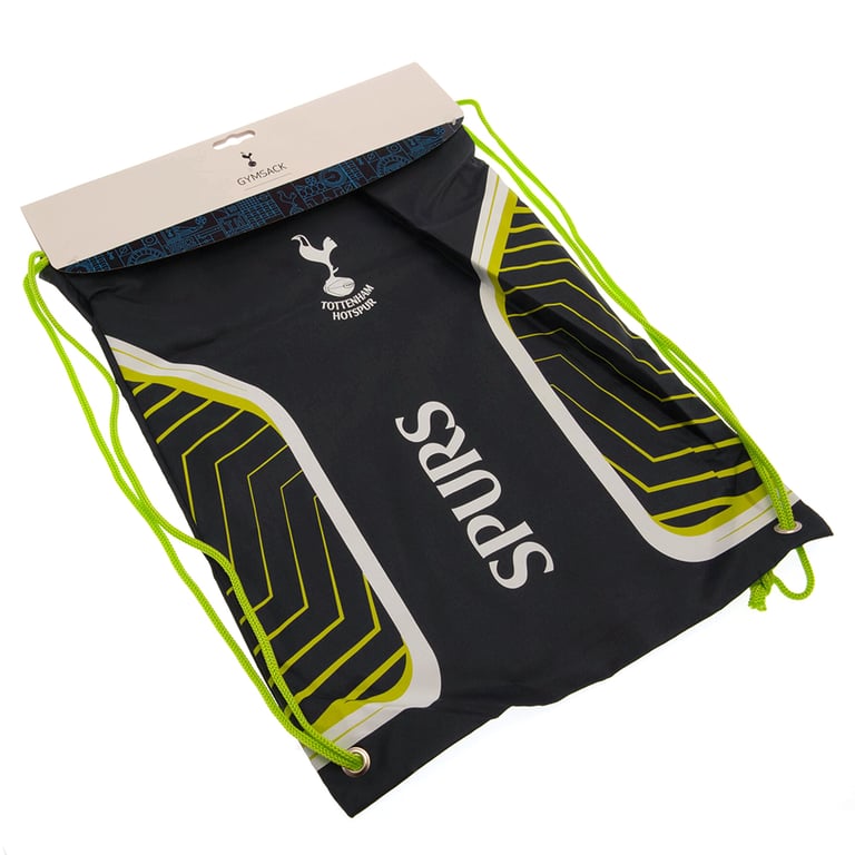 Tottenham Hotspur FC Flash Gym Bag - Polyester Wipe Clean Design with Drawstring Closure and White Crest Logo