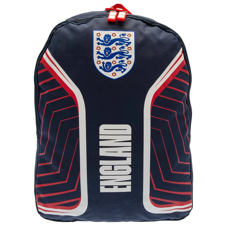England FA Adjustable Padded Backpack with Rubber Zip Pulls and England Detail
