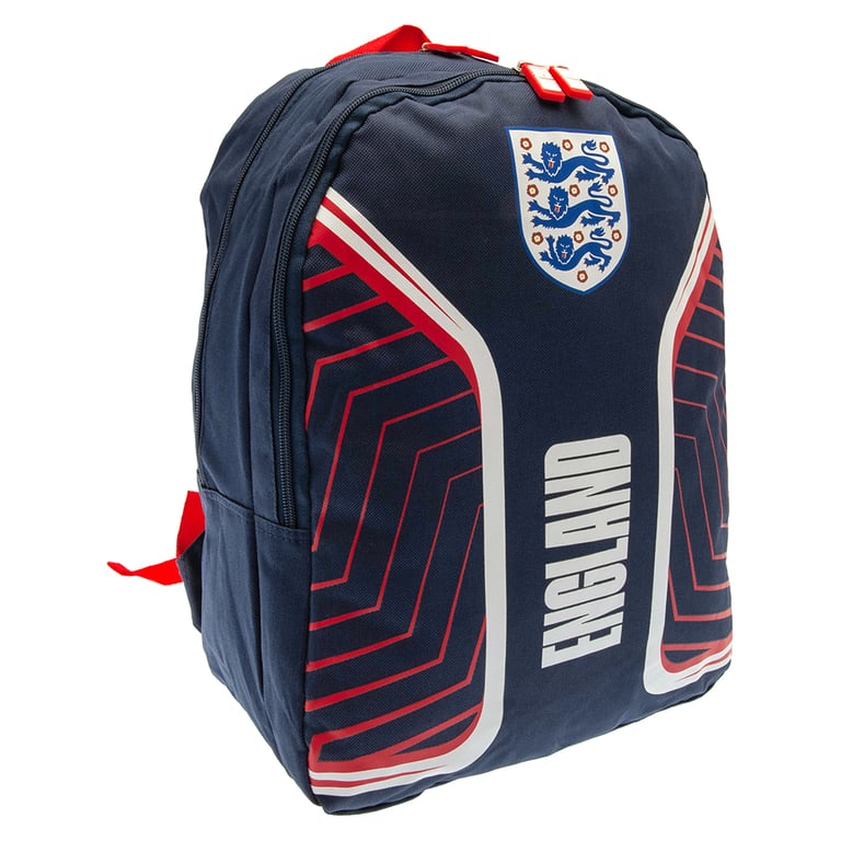 England FA Adjustable Padded Backpack with Rubber Zip Pulls and England Detail