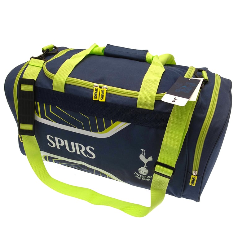 Tottenham Hotspur FC Flash Holdall - Large Double Zipped Bag with Spurs Crest & Adjustable Strap