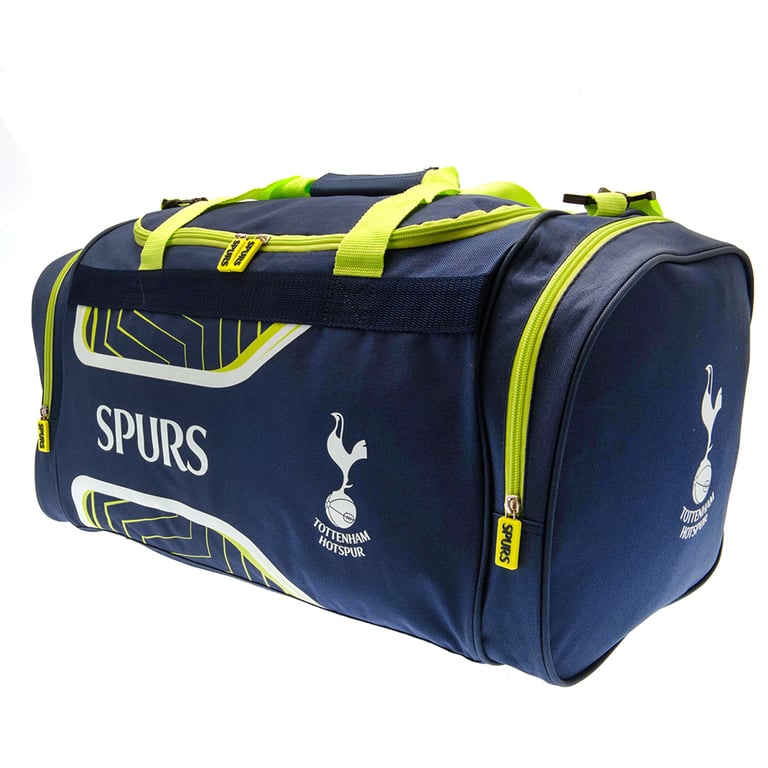 Tottenham Hotspur FC Flash Holdall - Large Double Zipped Bag with Spurs Crest & Adjustable Strap
