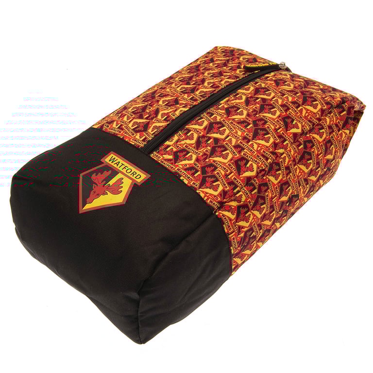 Watford FC Multi Crest Polyester Boot Bag - Yellow and Black Design