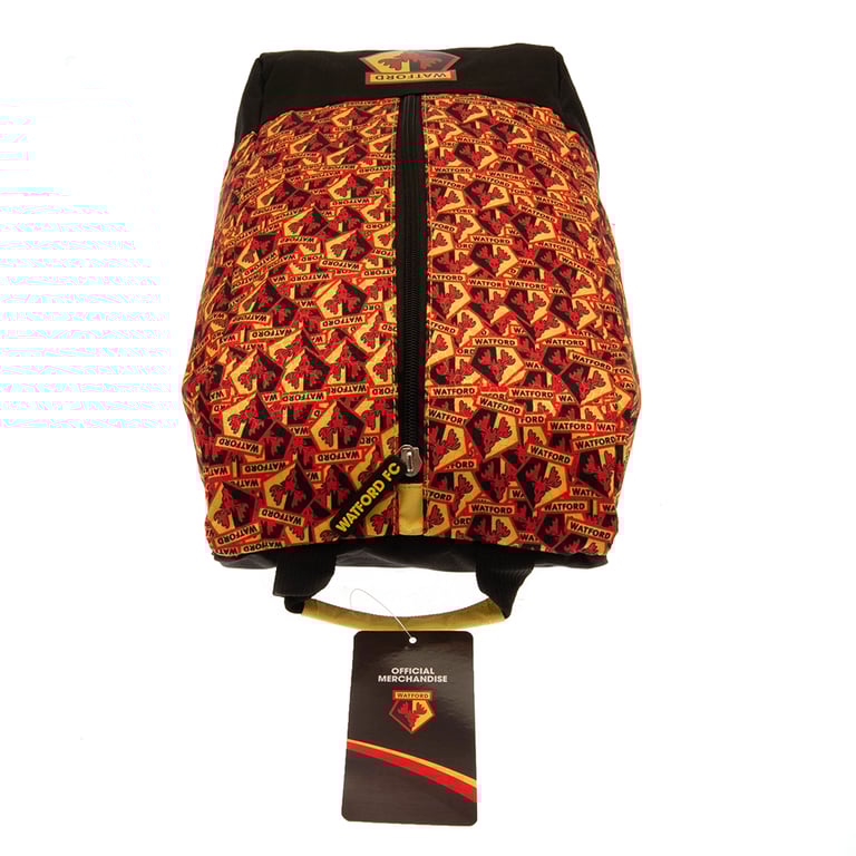 Watford FC Multi Crest Polyester Boot Bag - Yellow and Black Design