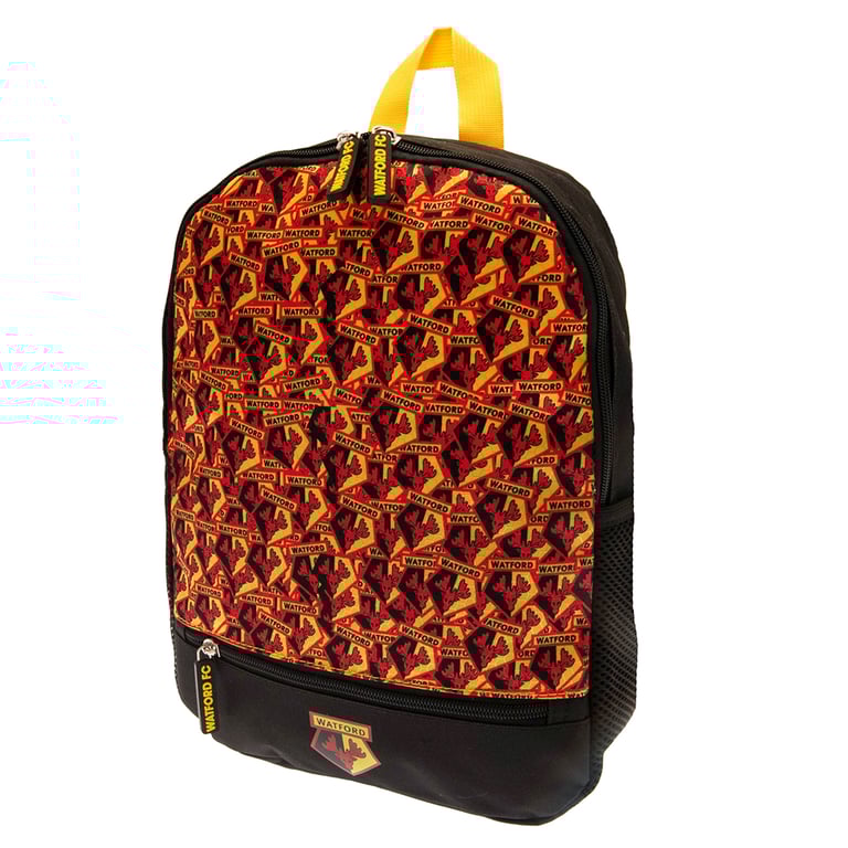 Watford FC Multi Crest Junior Backpack - Adjustable Straps & Multiple Club Crests