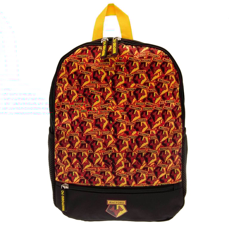 Watford FC Multi Crest Junior Backpack - Adjustable Straps & Multiple Club Crests