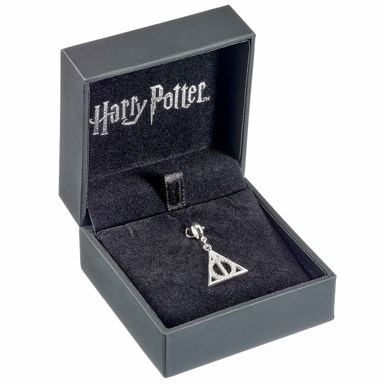 Sterling Silver Crystal Deathly Hallows Charm - Harry Potter Jewelry Accessory