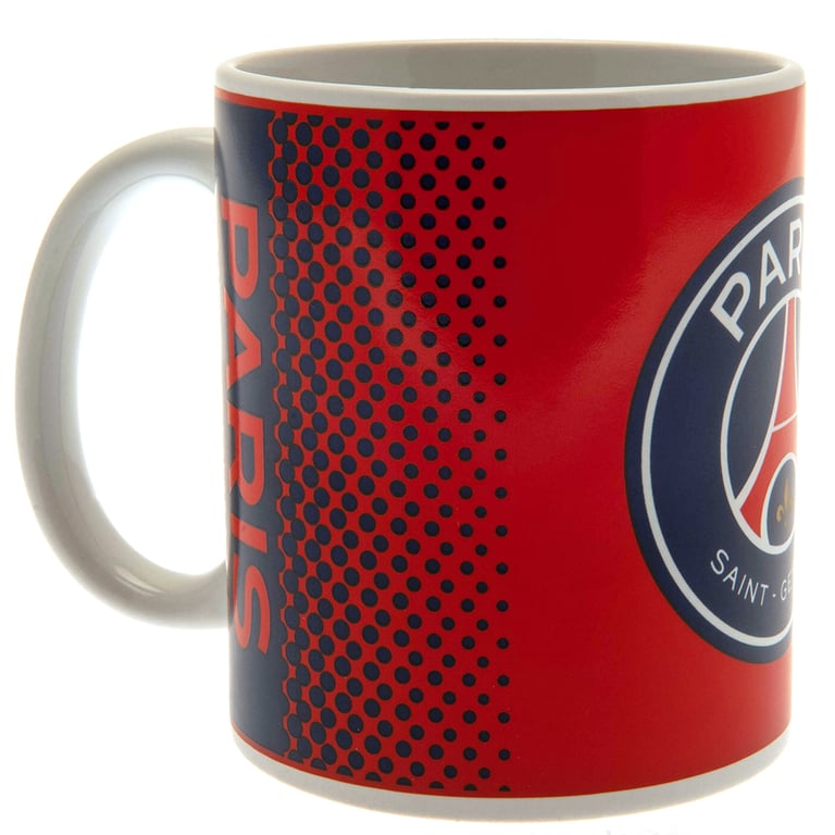 Paris Saint Germain FC Ceramic Fade Design Mug with Club Crest and White Handle