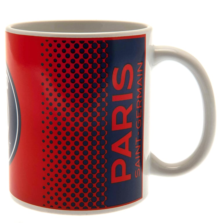 Paris Saint Germain FC Ceramic Fade Design Mug with Club Crest and White Handle