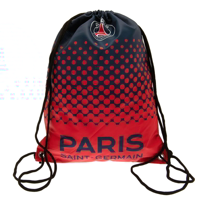Paris Saint Germain FC Fade Gym Bag - Full Colour Crest Design with Drawstring Closure and Durable Wipe Clean Polyester