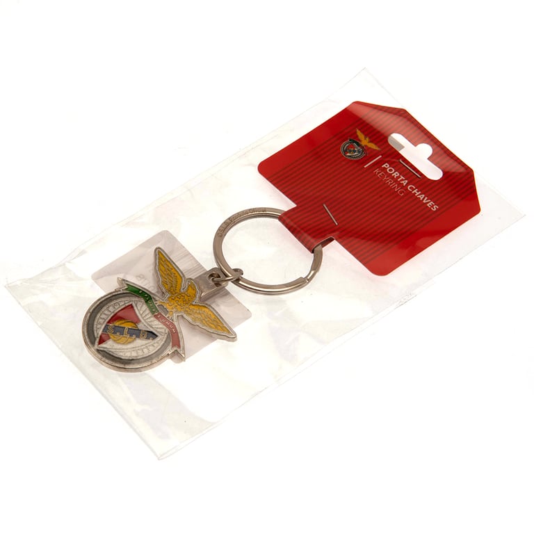 SL Benfica Metal Crest Keyring with Enamel Infill Finish