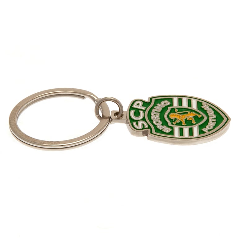 Sporting CP Crest Metal Keyring with Enamel Infill and Split Ring Closure