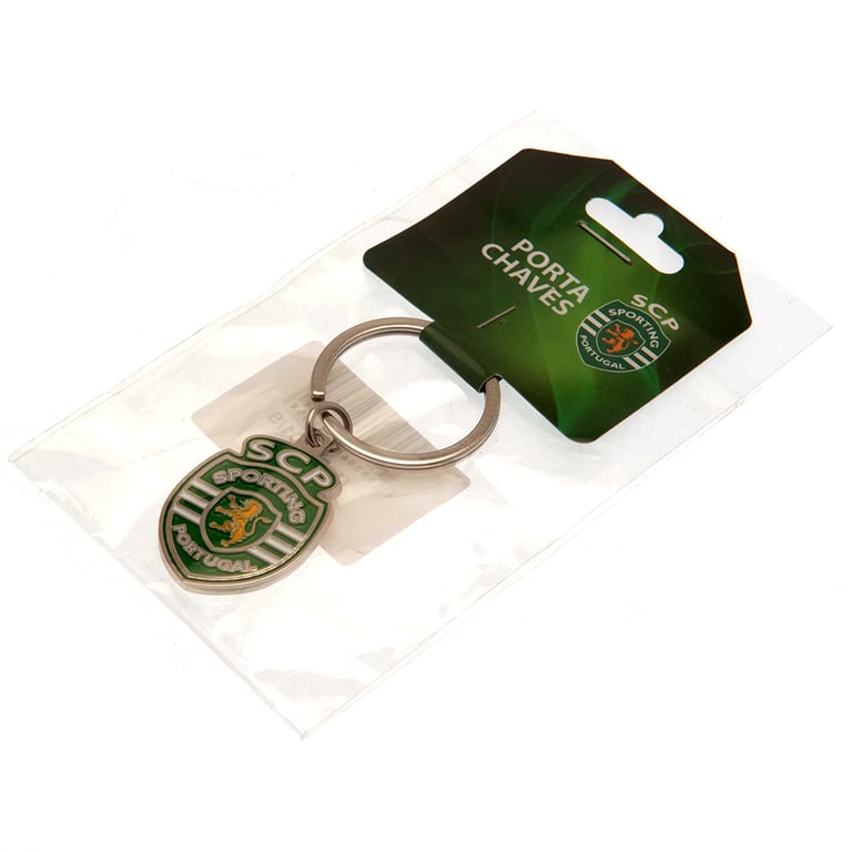 Sporting CP Crest Metal Keyring with Enamel Infill and Split Ring Closure