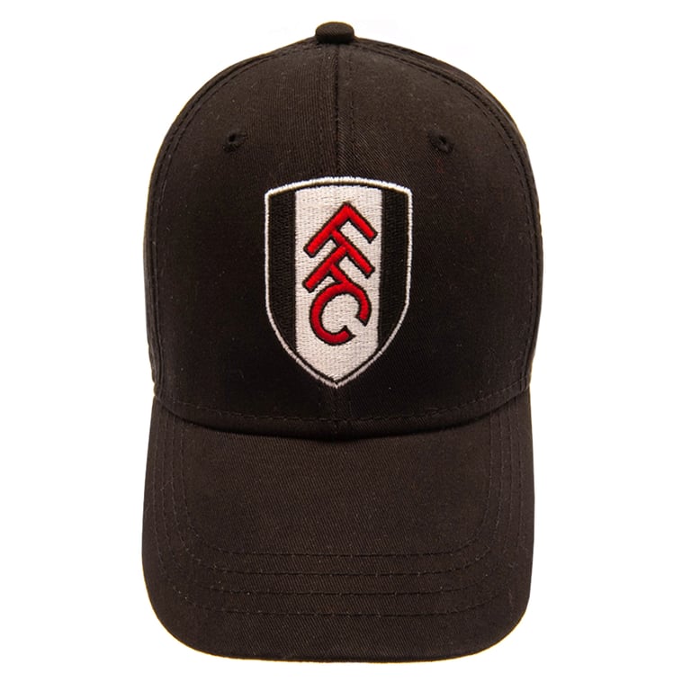 Fulham FC Core Black Adjustable Curved Brim Baseball Cap with Embroidered Crest