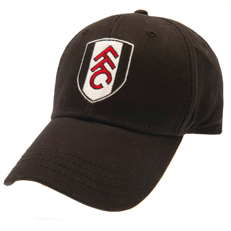 Fulham FC Core Black Adjustable Curved Brim Baseball Cap with Embroidered Crest