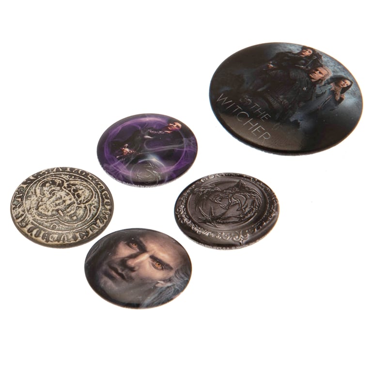 The Witcher Button Badge Set - Ideal School Bag Decoration with Safety Pin Fixing