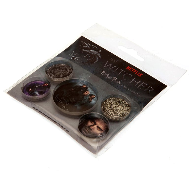 The Witcher Button Badge Set - Ideal School Bag Decoration with Safety Pin Fixing