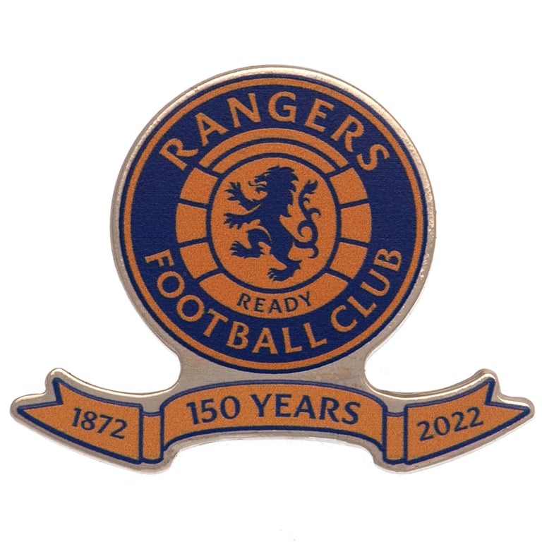 Rangers FC 150 Years Commemorative Crest Shaped Enamel Pin Badge