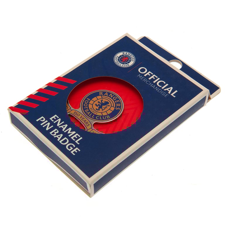 Rangers FC 150 Years Commemorative Crest Shaped Enamel Pin Badge
