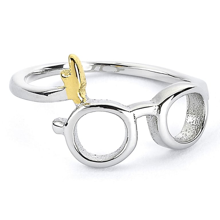 Harry Potter Stainless Steel Ring - Iconic Design with Happy Potters Glasses and Lightning Bolt
