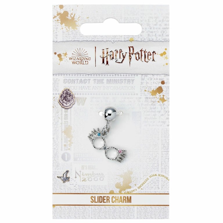 Harry Potter Luna Lovegood Silver Plated Spectrespecs Charm - Universal Size Charm Bracelet Accessory