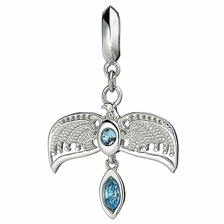 Harry Potter Sterling Silver Diadem Crystal Charm - Detailed Design with Blue Crystals
