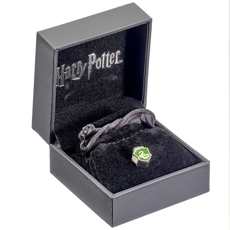 Harry Potter Sterling Silver Slytherin Serpent Enamel Filled Charm Bracelet Accessory