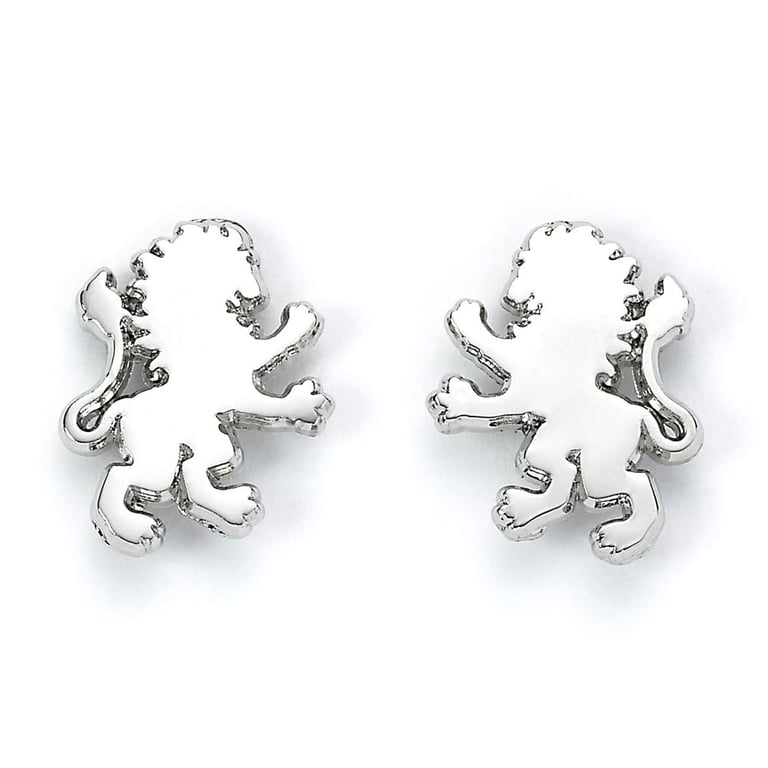 Harry Potter Silver Plated Gryffindor Earring Set - Detailed 3-Design Stud Earrings