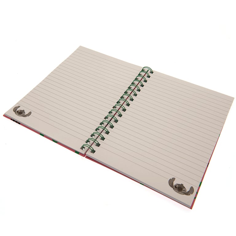 Lilo & Stitch A5 Spiral Bound Hardback Notebook - Pink Graphic Background