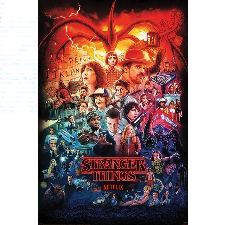Stranger Things 4 Season Montage Maxi Poster - High Resolution Artwork on Gloss Paper Home Decor