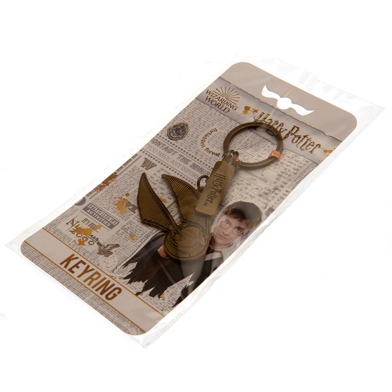 Harry Potter Golden Snitch Charm Keyring - Metal Die Stamped Keychain