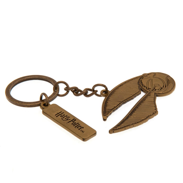 Harry Potter Golden Snitch Charm Keyring - Metal Die Stamped Keychain