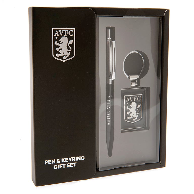 Aston Villa FC Executive Pen & Keyring Gift Set - Black Ink, Football Theme