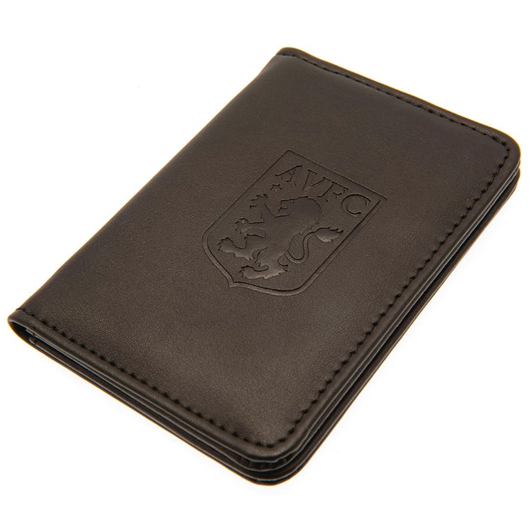 Aston Villa FC Luxury Debossed Crest Card Holder - 3 Slot PU Travel Wallet