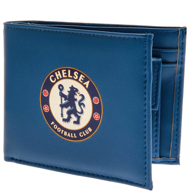 Chelsea FC Coloured PU Wallet - Large Club Crest Design with 3 Card Slots and Secure Note Pockets