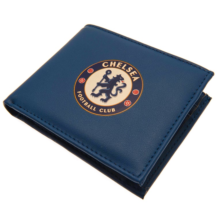Chelsea FC Coloured PU Wallet - Large Club Crest Design with 3 Card Slots and Secure Note Pockets