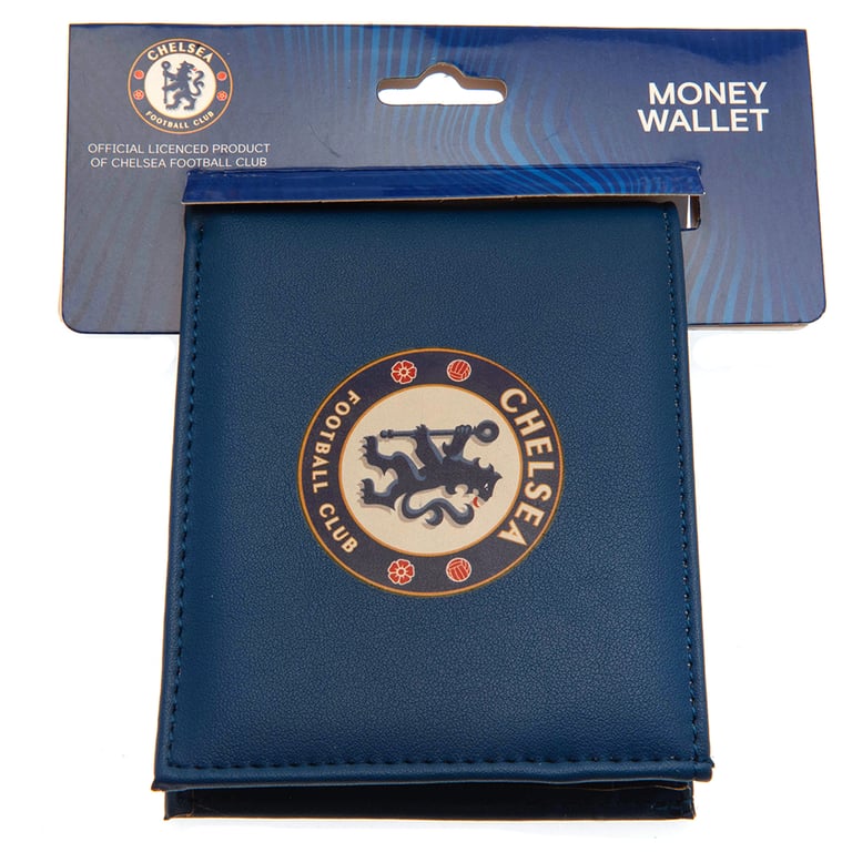 Chelsea FC Coloured PU Wallet - Large Club Crest Design with 3 Card Slots and Secure Note Pockets