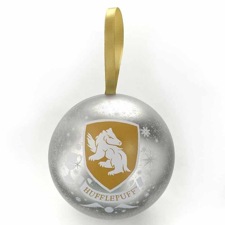 Hufflepuff House Christmas Bauble Decoration with Necklace