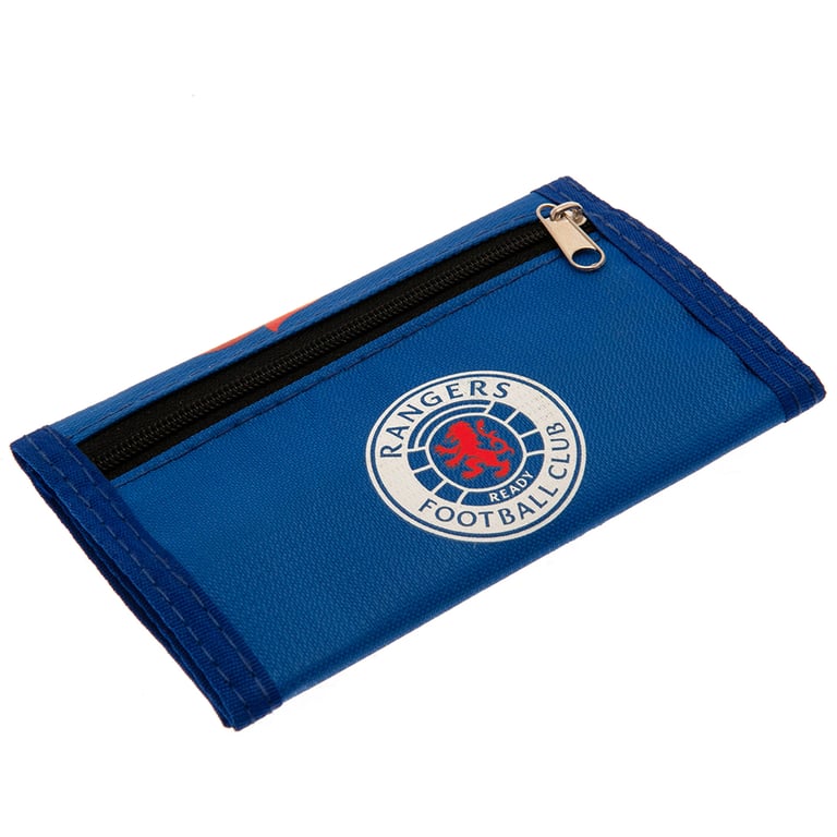 Rangers FC Colour React Royal Blue Wallet - 5 Compartments, Lion Design, External Zipped Pocket
