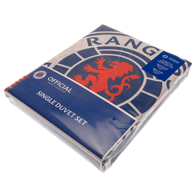 Rangers FC Pulse Reversible Duvet Set with Large Club Crest Design