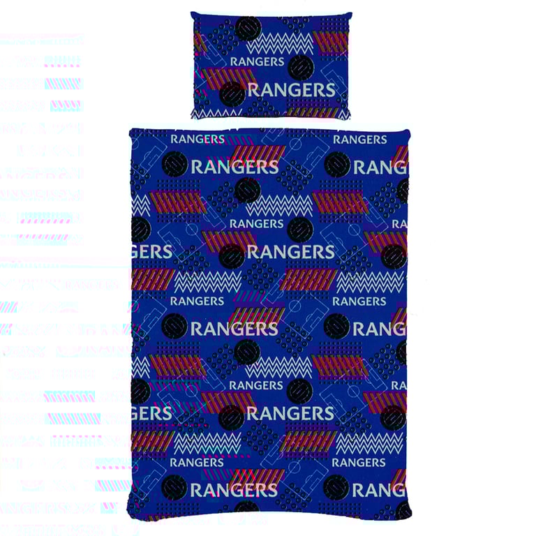 Rangers FC Pulse Reversible Duvet Set with Large Club Crest Design
