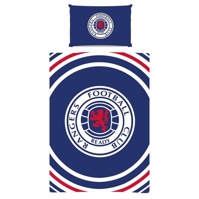 Rangers FC Pulse Reversible Duvet Set with Large Club Crest Design