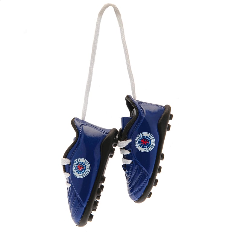 Rangers FC Mini Football Boots - Detailed, Laced Boots with Rangers Crest and Hanging Strap