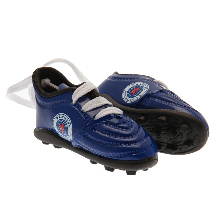 Rangers FC Mini Football Boots - Detailed, Laced Boots with Rangers Crest and Hanging Strap