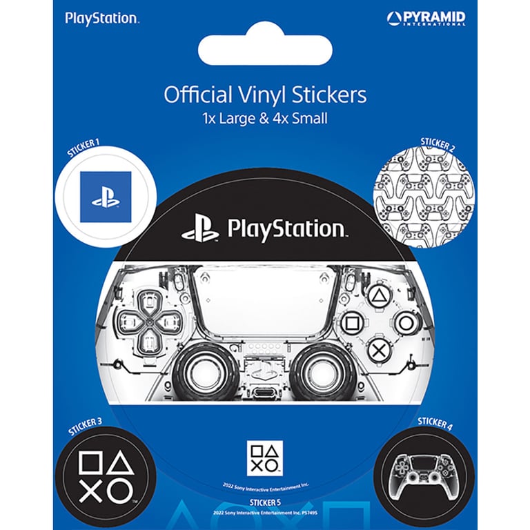 PlayStation Vinyl Stickers - High Quality Circular Logo & Controller Decals