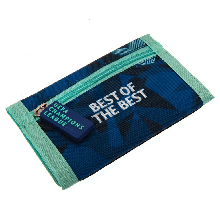 UEFA Champions League Navy Wallet with Aqua Marine Detail and 5 Separate Compartments