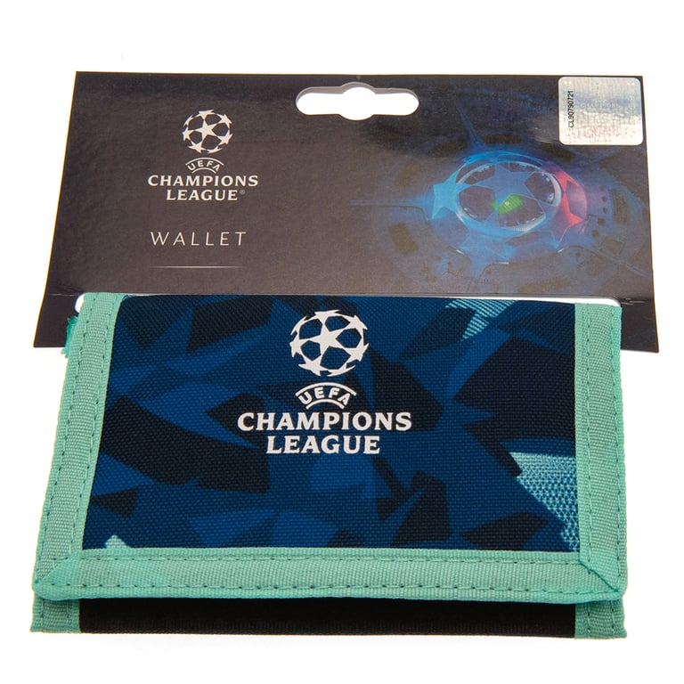 UEFA Champions League Navy Wallet with Aqua Marine Detail and 5 Separate Compartments