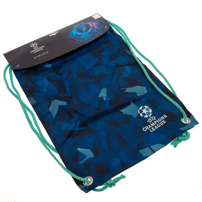 UEFA Champions League Navy Drawstring Gym Bag with Abstract Pattern