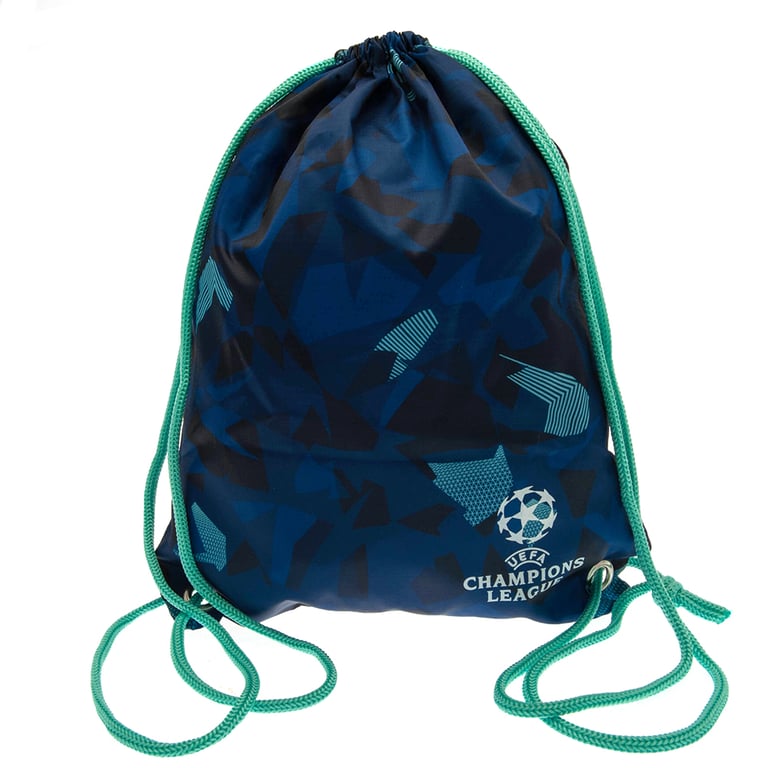 UEFA Champions League Navy Drawstring Gym Bag with Abstract Pattern