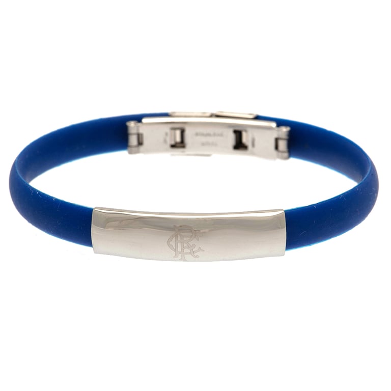 Rangers FC Royal Blue Silicone Football Club Crest Bracelet