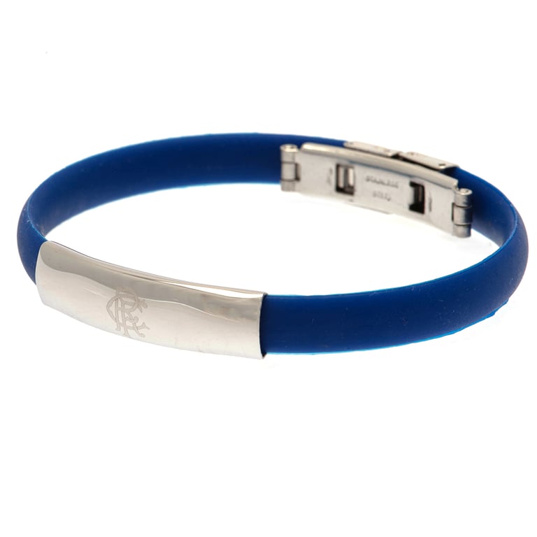 Rangers FC Royal Blue Silicone Football Club Crest Bracelet